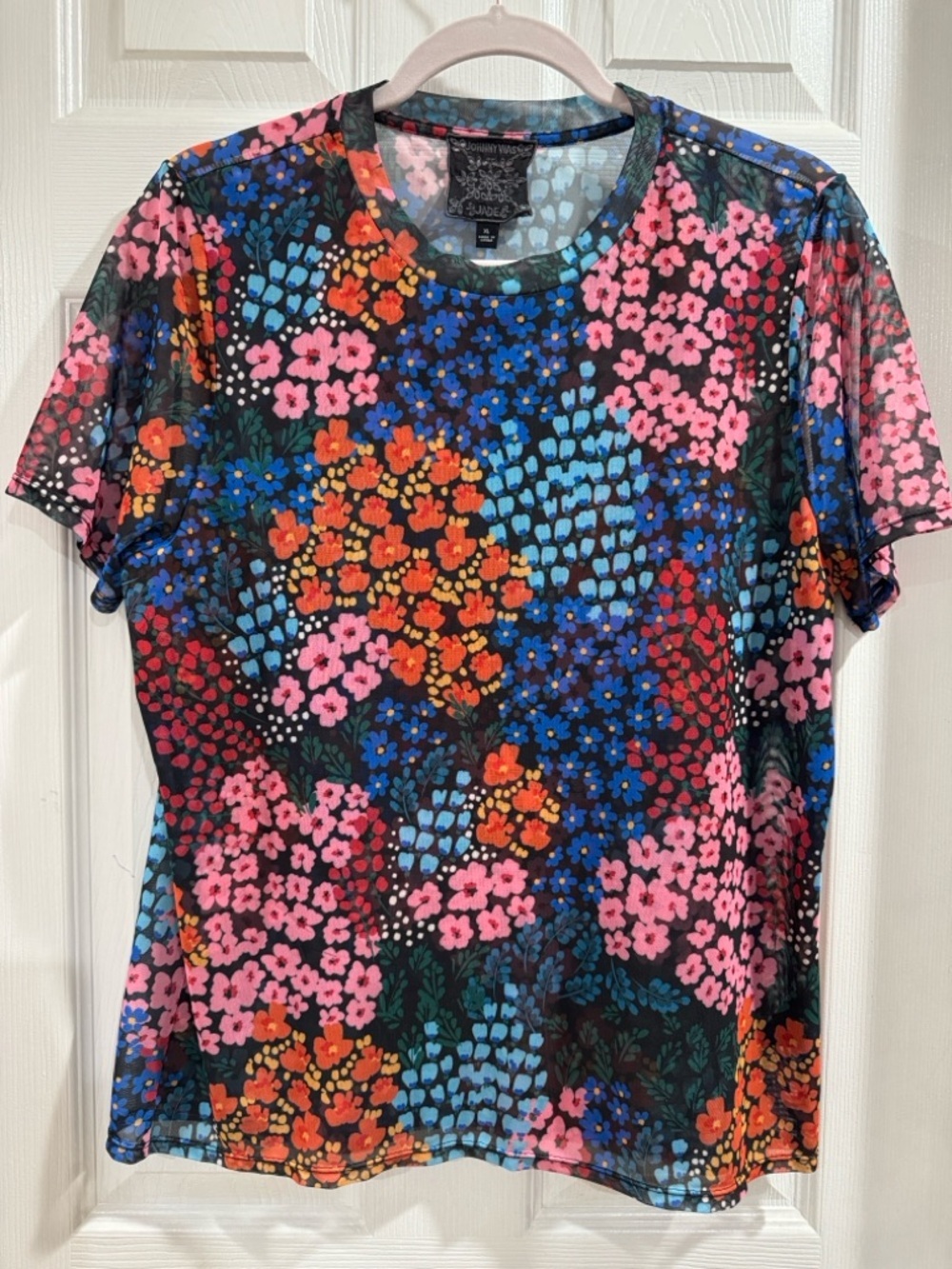 Johnny Was Eleanor Mesh Short Sleeve Tee- Astrid